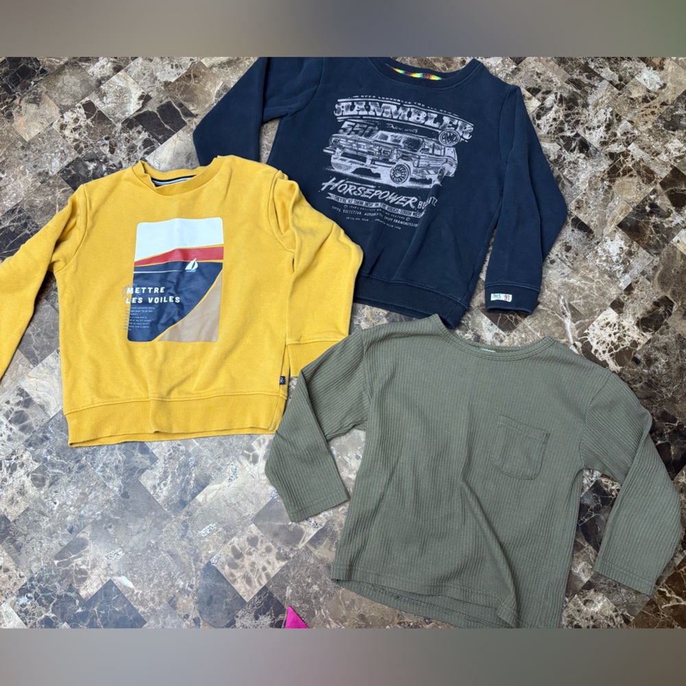 Bundles of 3 crewneck longsleeve kids 6-7 years old